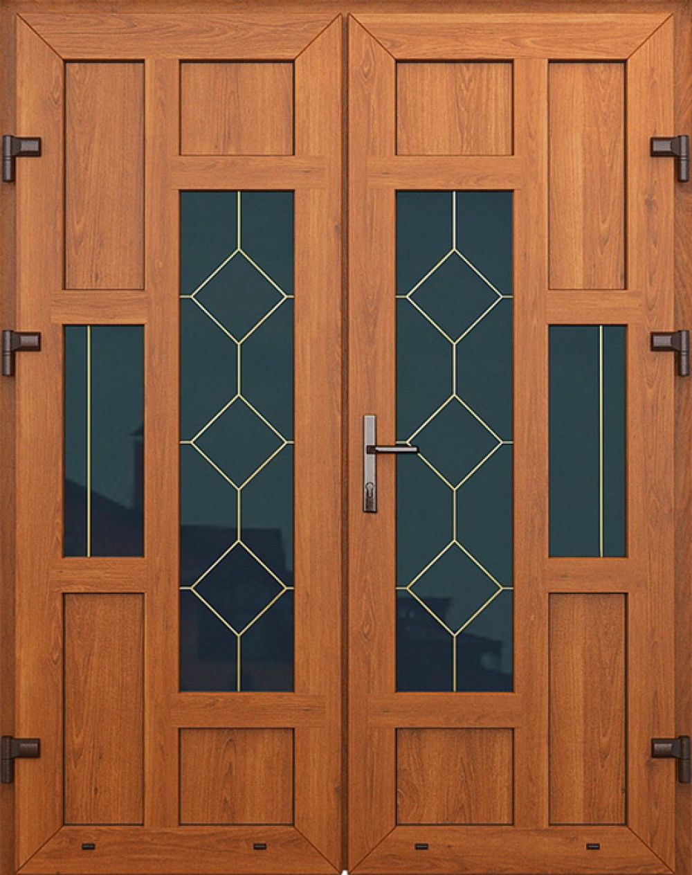 Металлопластиковые двери двойные натуральный дуб № 22 plastikovie_dveri22
