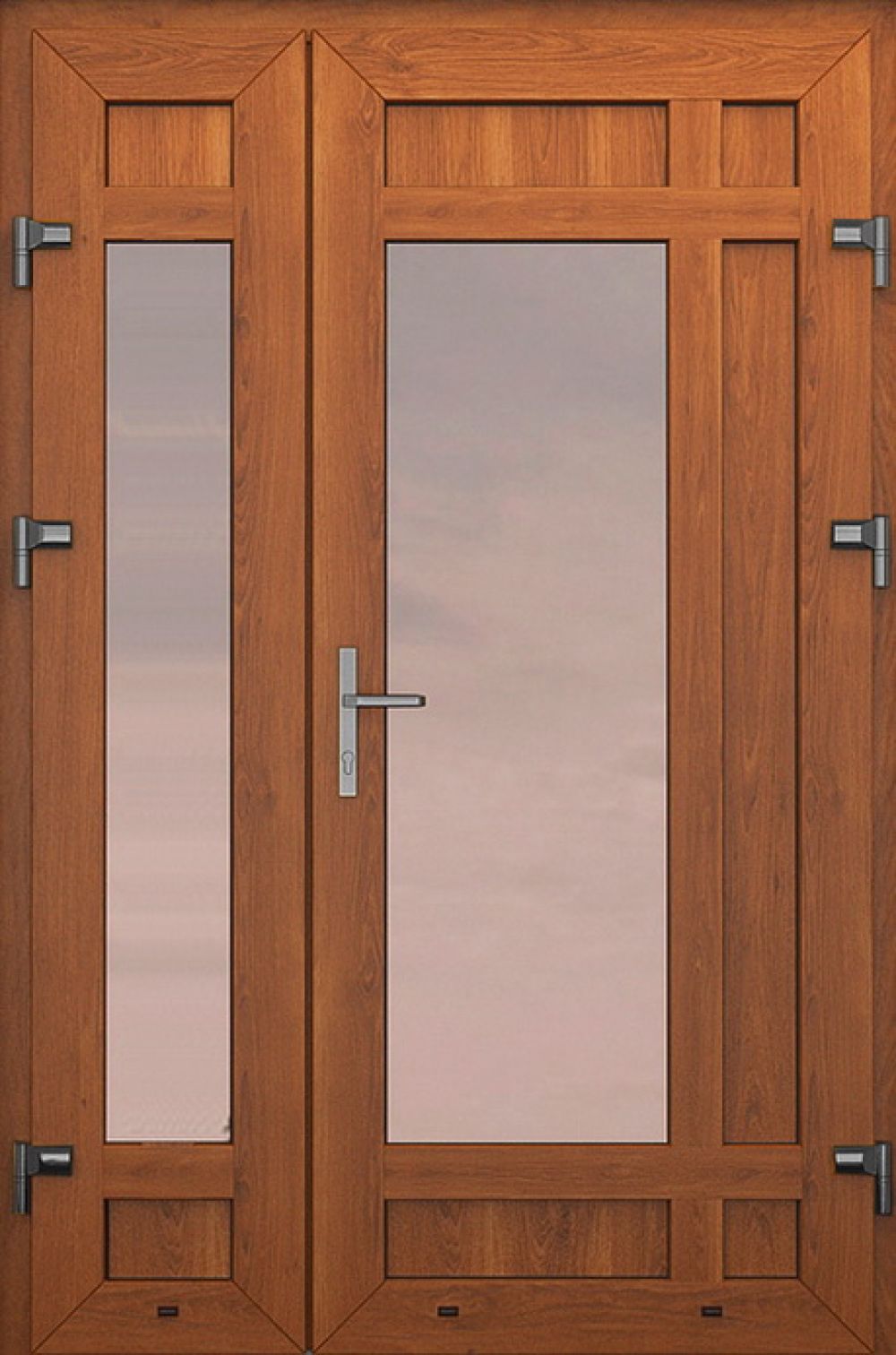Металлопластиковые двери двойные золотой дуб № 67 plastikovie_dveri67