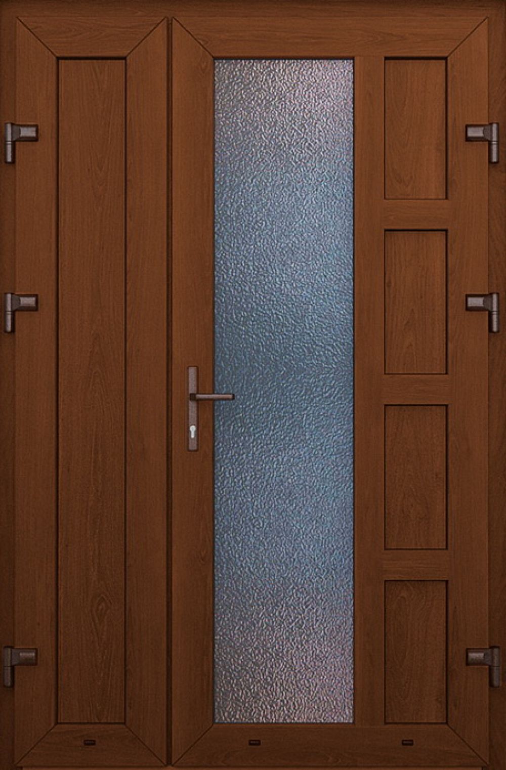 Металлопластиковые двери двойные орех № 70 plastikovie_dveri70