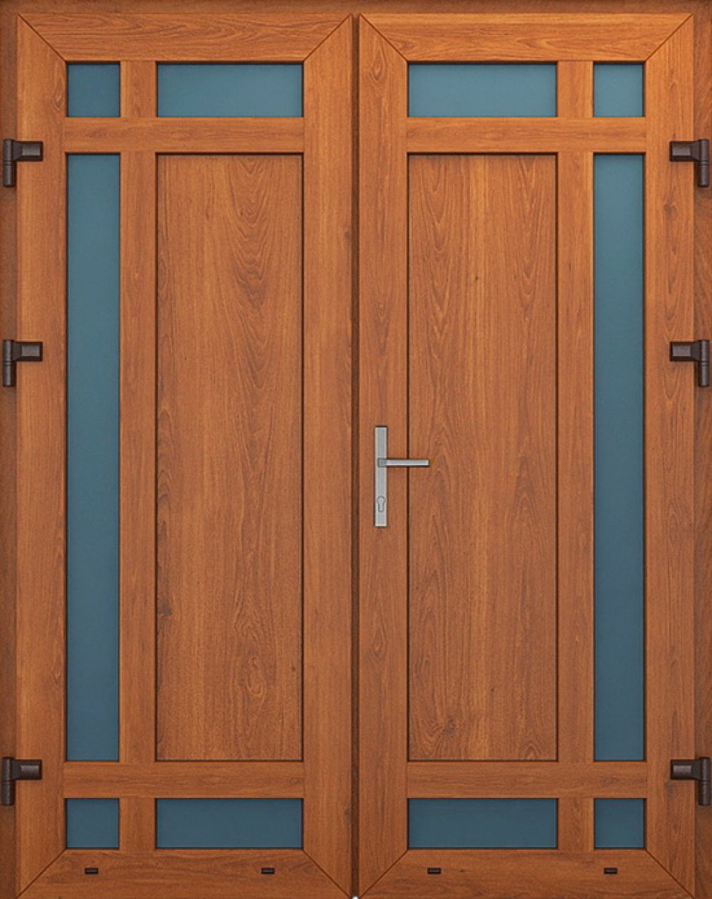 Металлопластиковые двери двойные натуральный дуб № 20 plastikovie_dveri20