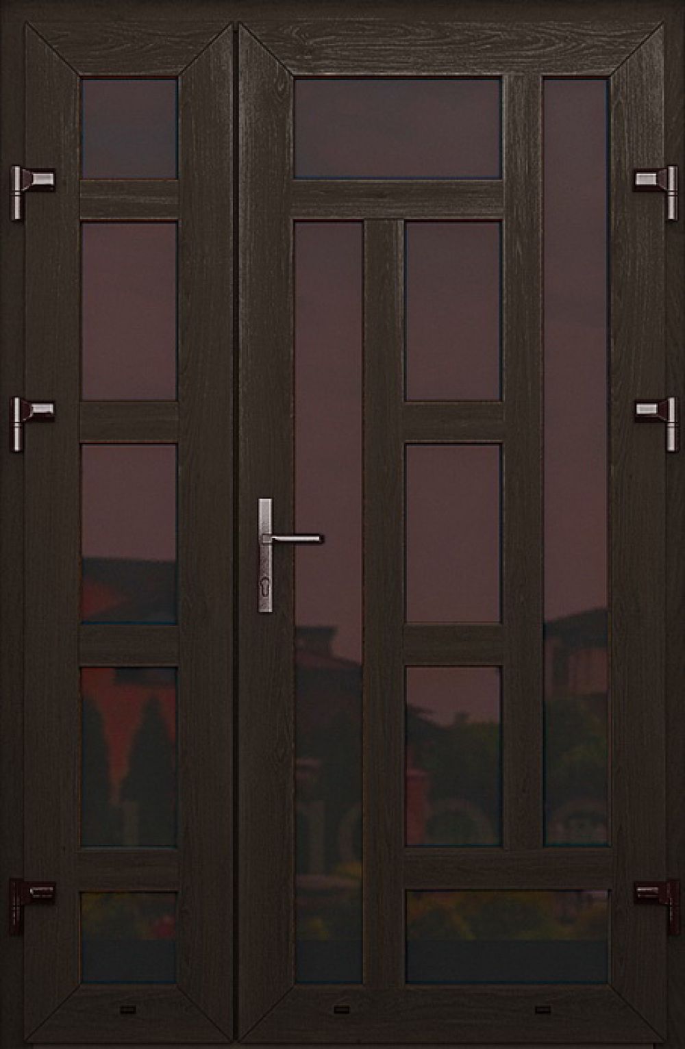 Металлопластиковые двери двойные венге № 64 plastikovie_dveri64