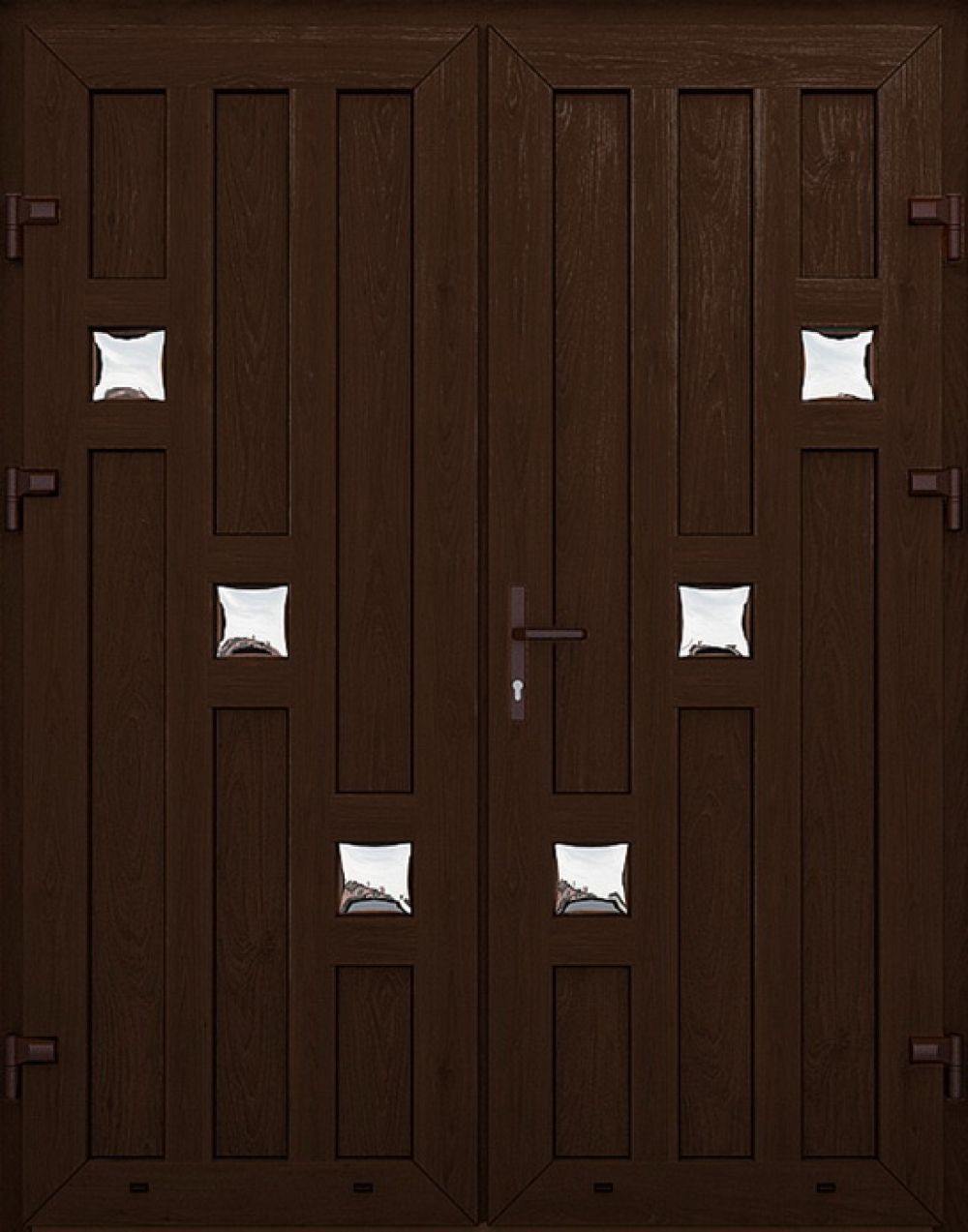 Металлопластиковые двери двойные орех № 19 plastikovie_dveri19