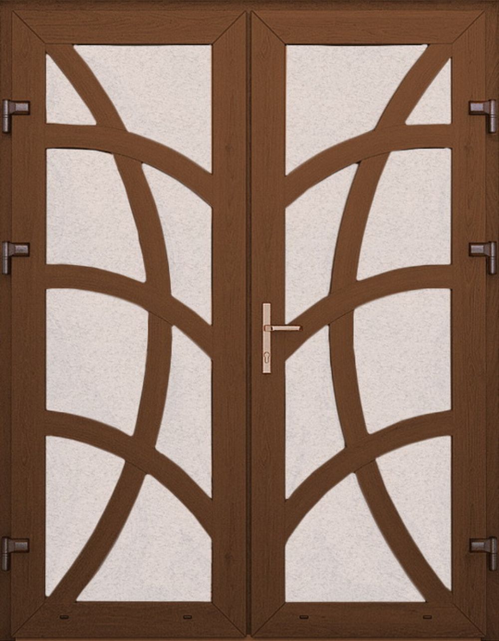 Металлопластиковые двери двойные золотой дуб № 11 plastikovie_dveri11