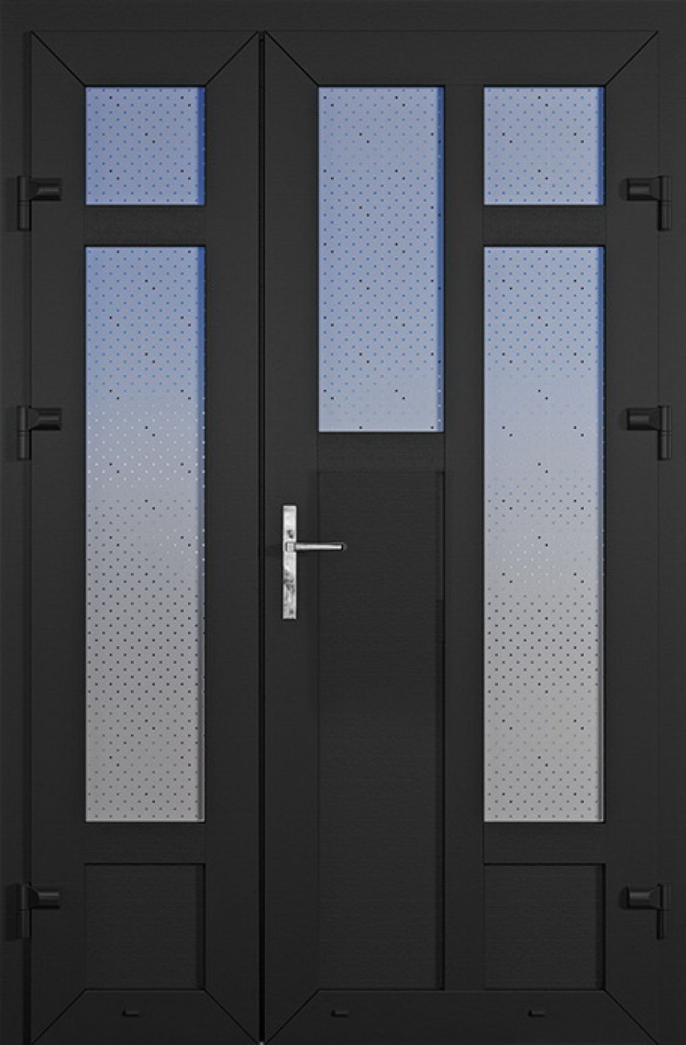 Металлопластиковые двери двойные антрацит № 71 plastikovie_dveri71