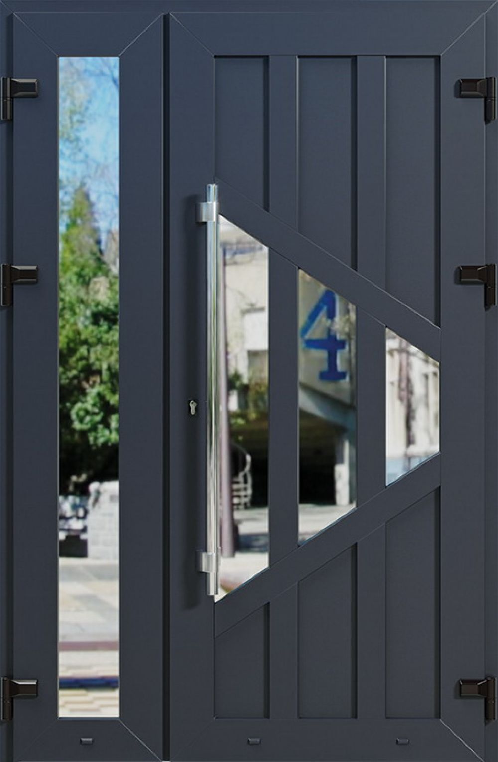 Металлопластиковые двери двойные антрацит № 73 plastikovie_dveri73