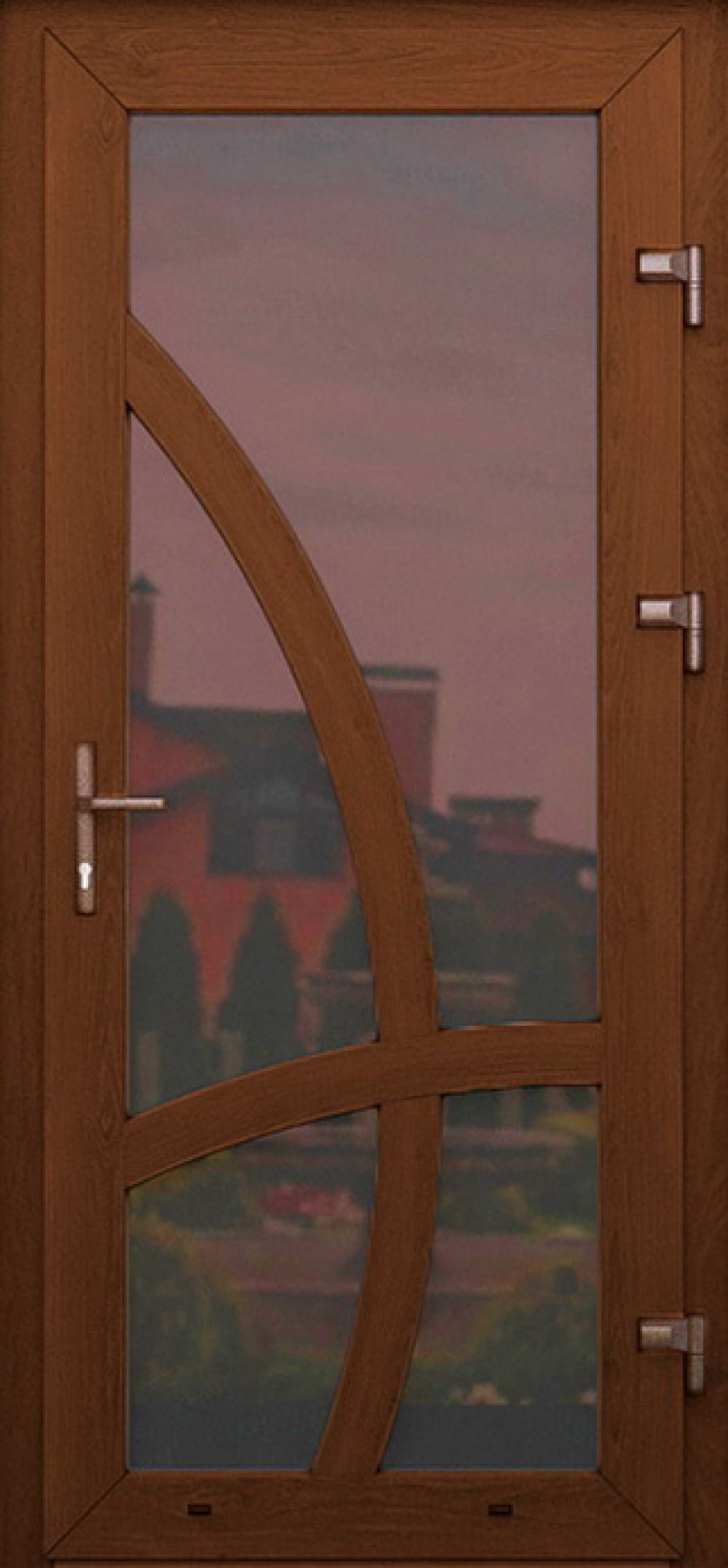 Металлопластиковые двери одинарные золотой дуб № 4 plastikovie_dveri4