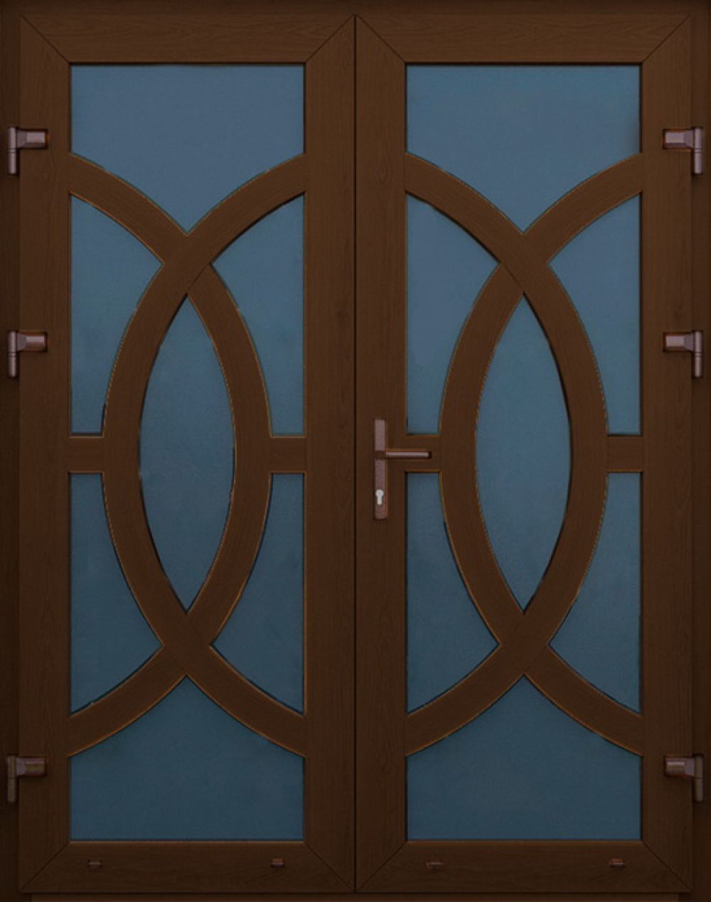 Металлопластиковые двери двойные золотой дуб № 6 plastikovie_dveri6