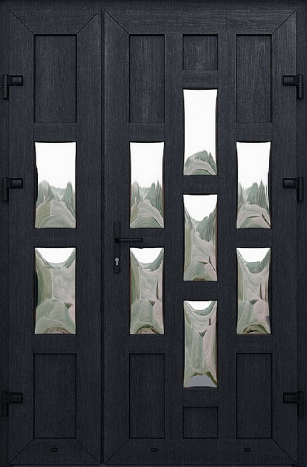 Металлопластиковые двери двойные антрацит № 65 plastikovie_dveri65