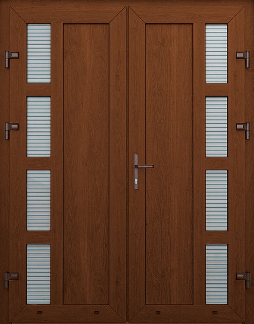 Металлопластиковые двери двойные орех № 23 plastikovie_dveri23