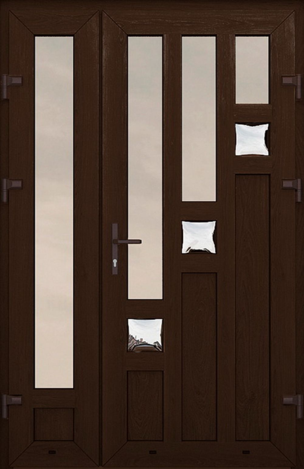 Металлопластиковые двери двойные венге № 66 plastikovie_dveri66