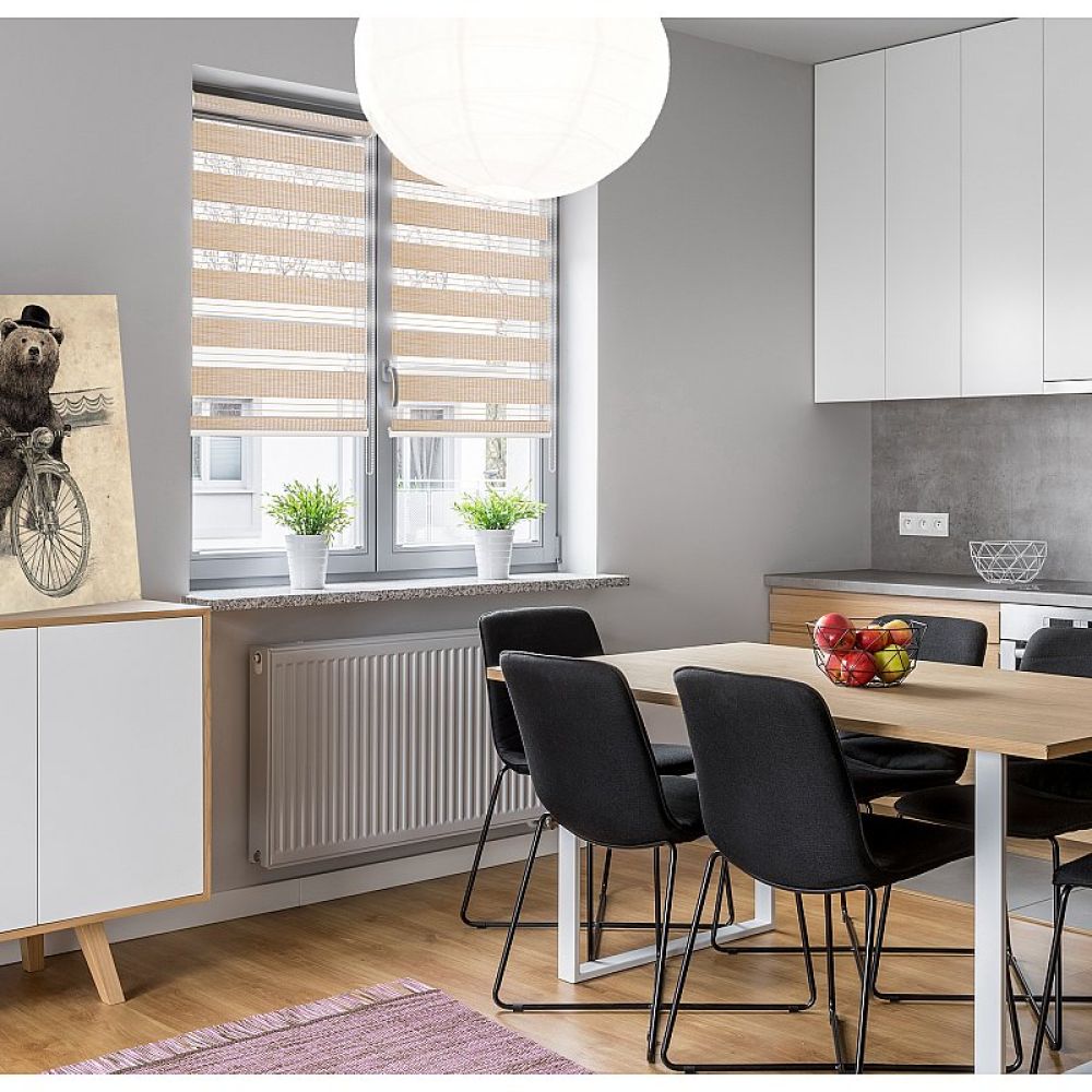 Рулонная шторы / Жалюзи День-Ночь  Бамбук золотой песок galuzi_den_noch27