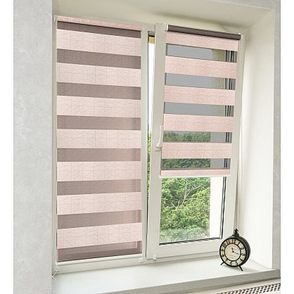 Рулонная шторы / Жалюзи День-Ночь Роко Розовый galuzi_den_noch13