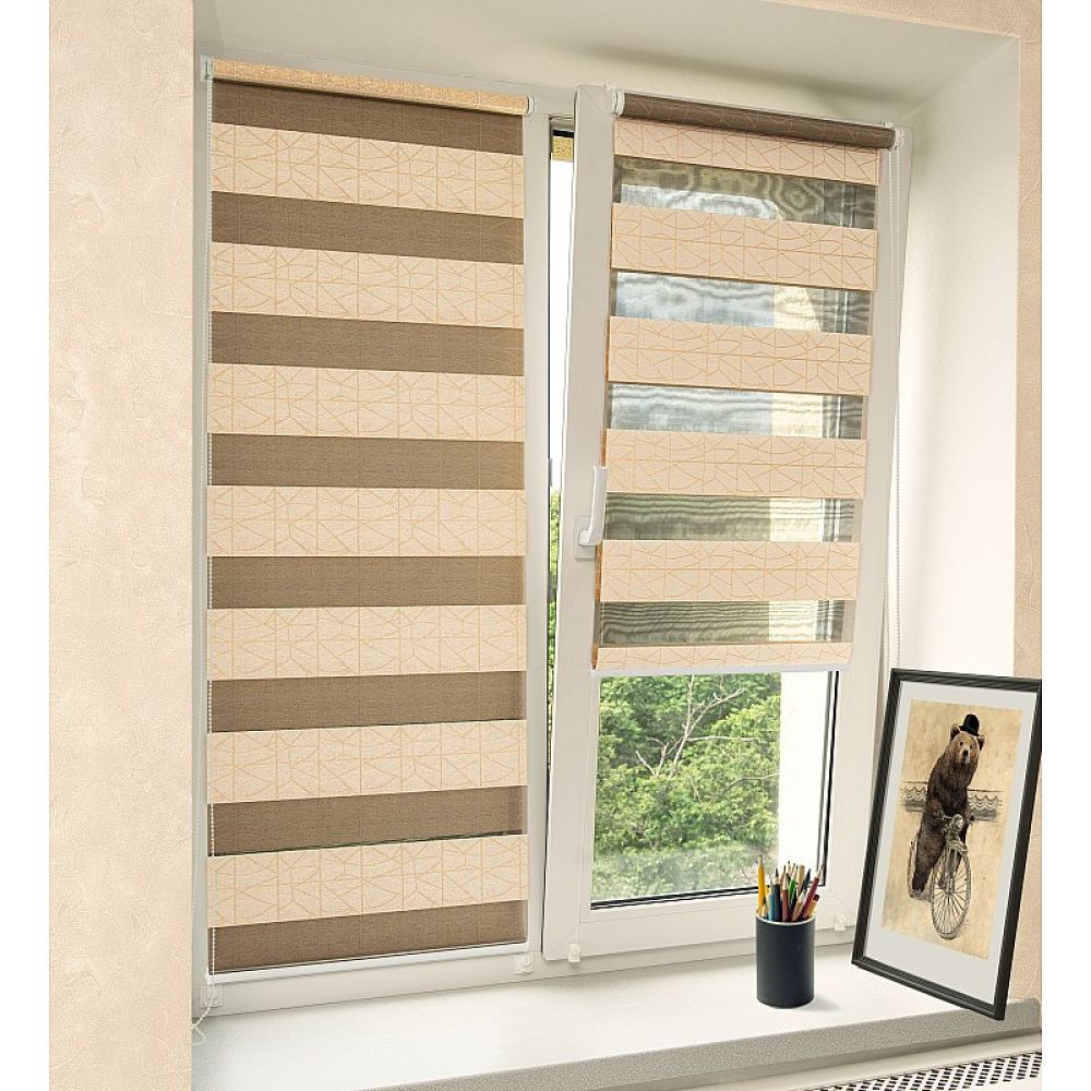 Рулонная шторы / Жалюзи День-Ночь Сантайм Натура Бежевий-Золото galuzi_den_noch14