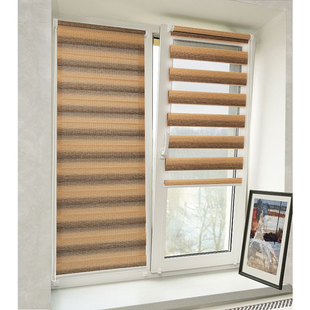 Рулонная шторы / Жалюзи День-Ночь Престиж Карамель galuzi_den_noch19