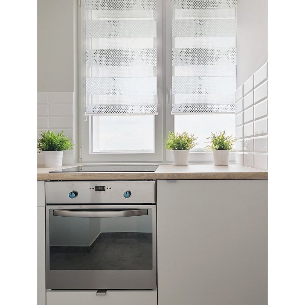 Рулонная шторы / Жалюзи День-Ночь Бола белое серебро galuzi_den_noch22