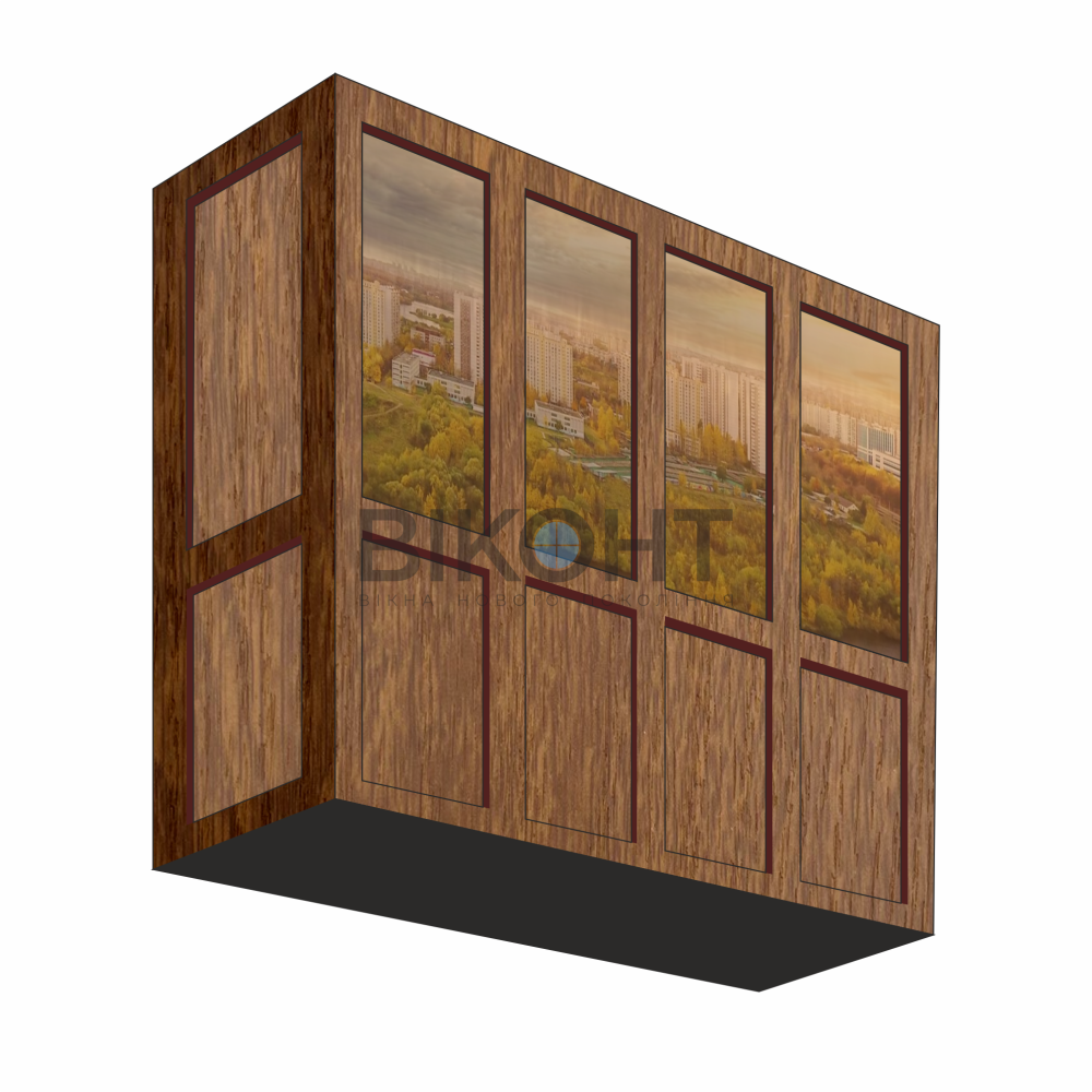 Французский балкон Steko коричневый тонировка бронза низ сэндвич  francuzkie_balkon52